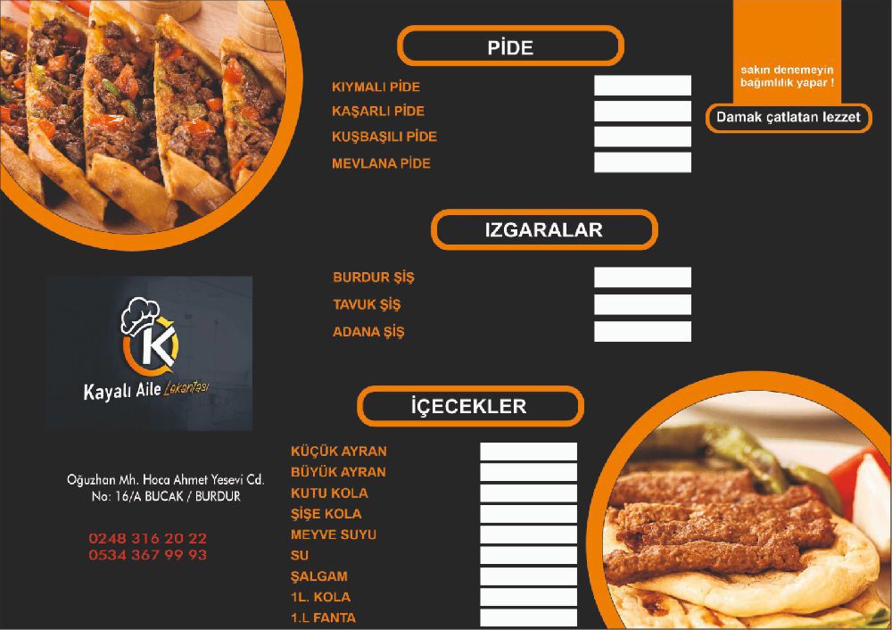 Bucak Kayalı Aile Lokantası Hatay Döner Pide Izgara